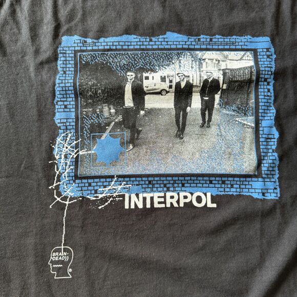 Brain Dead Studios Interpol x Atiba Jefferson Black Rock Band T-Shirt Medium - Picture 2 of 6